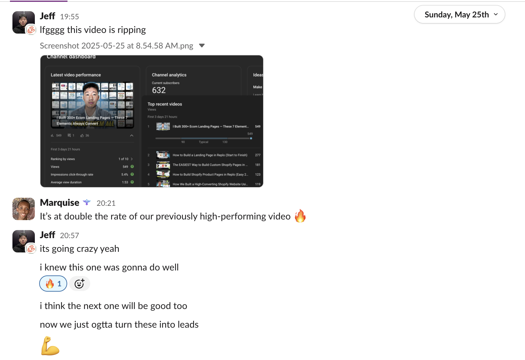 Jeff — video performing at double the rate