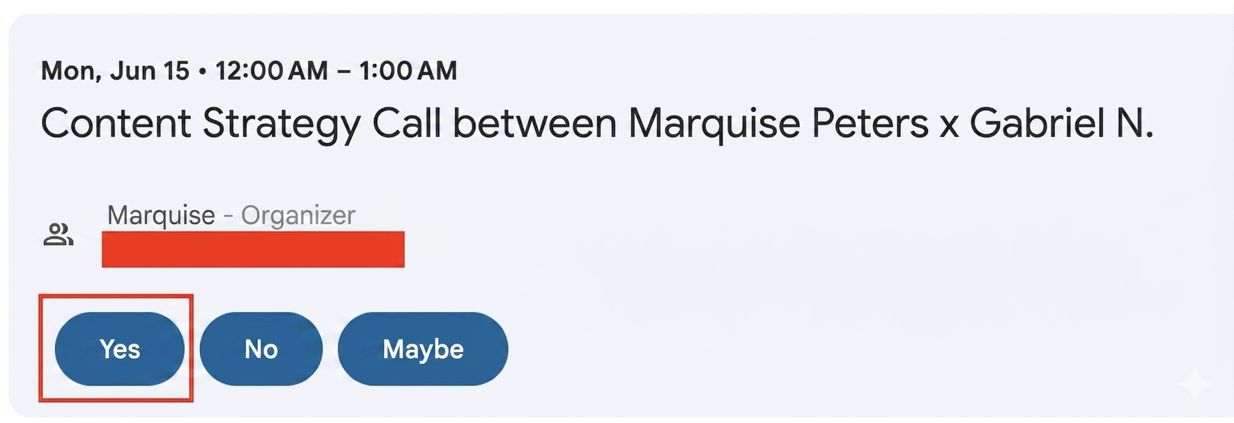 RSVP Yes to the calendar invite